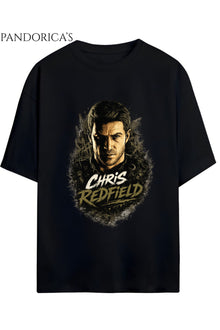 Pandorica's Resident Evil Tasarım Serisi "CHRIS REDFIELD" Baskılı Unisex Pamuklu Gamer Tişört