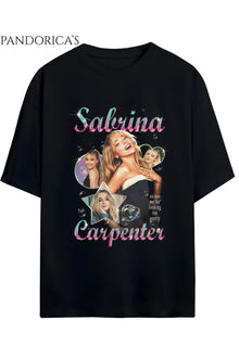 Sabrina Carpenter Baskılı Yazılı Unisex Relaxed Kalıp Pamuklu T-shirt