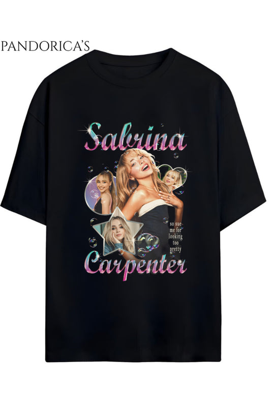 Sabrina Carpenter Baskılı Yazılı Unisex Relaxed Kalıp Pamuklu T-shirt