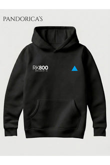 DETROIT: BECOME HUMAN Özel Tasarımı "CONNAR RK800" Yazılı ÖN VE SIRT Baskılı Unisex Kapüşonlu Pamuklu Sweatshirt Hoodie