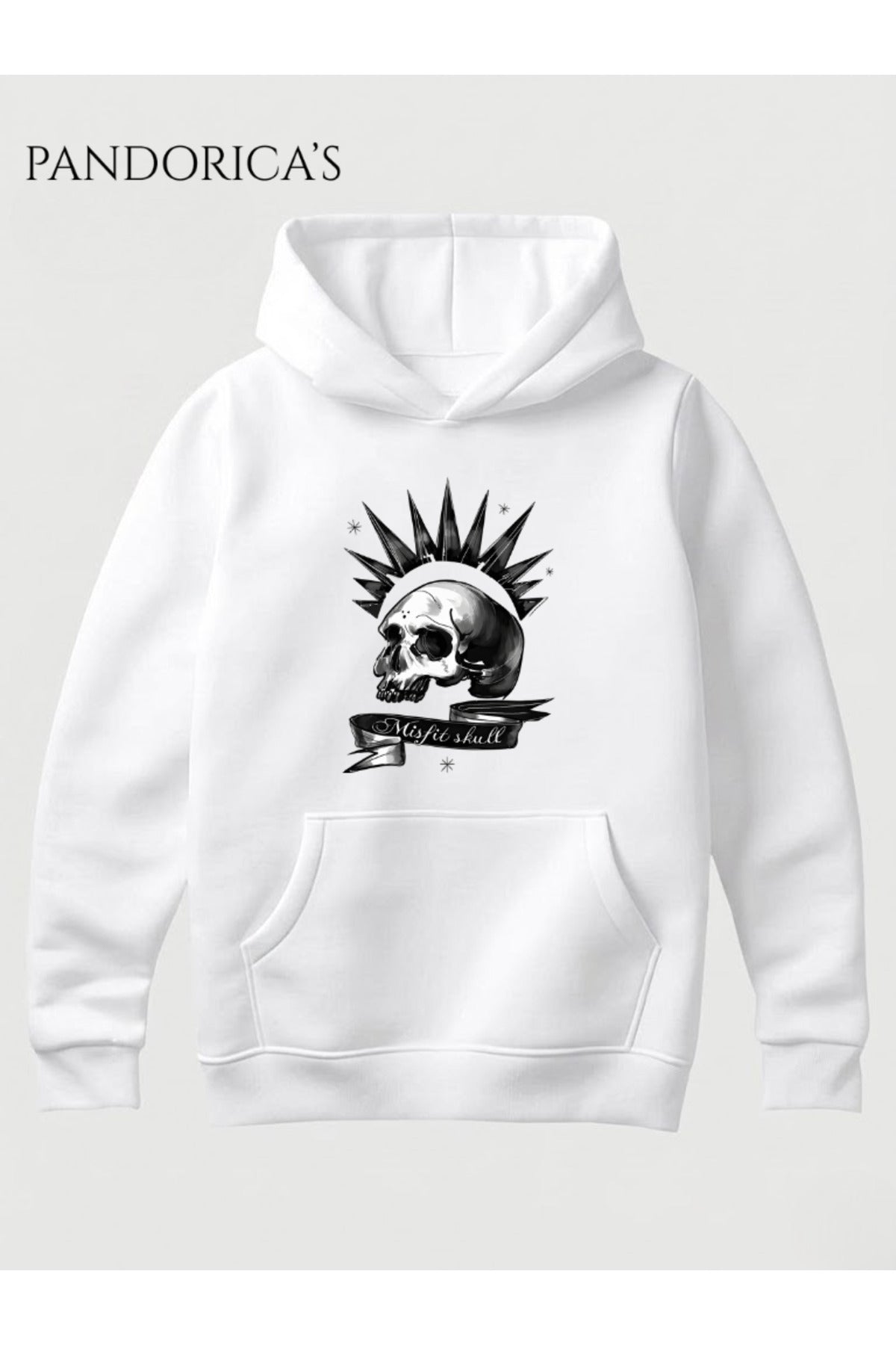 Life Is Strange "Misfit Skull" Tasarımı Yazılı Baskılı Unisex Kapüşonlu Pamuklu Sweatshirt Hoodie