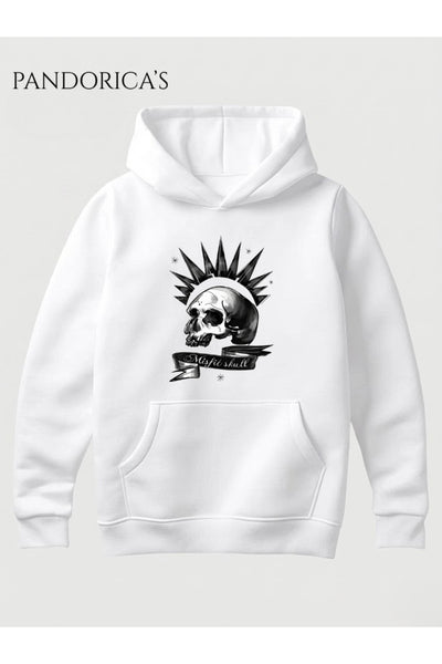 LIFE IS STRANGE "Misfit Skull" Tasarımı Yazılı Baskılı Unisex Kapüşonlu Pamuklu Sweatshirt Hoodie