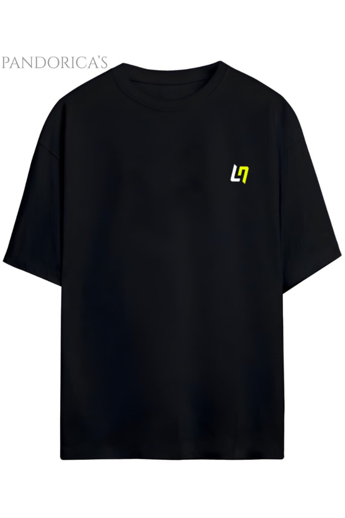 Siyah Pandorica's Lando Norris Tasarımı Sırt Ve Göğüs Baskılı Unisex Pamuklu T-Shirt - 45