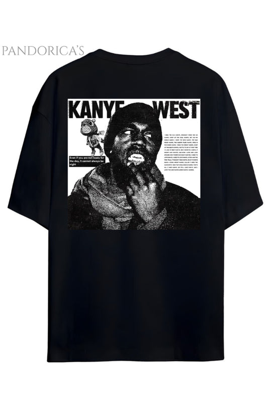 Pandorica's Kanye West Tasarımı Sırt Baskılı Unisex Pamuklu T-shirt