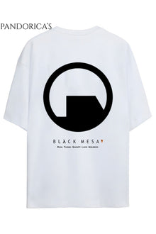 Half Life Tasarım Serisi "BLACK MESA" Sırt ve Göğüs Baskılı Yazılı Pamuklu Relaxed Kalıp Gamer T-shirt