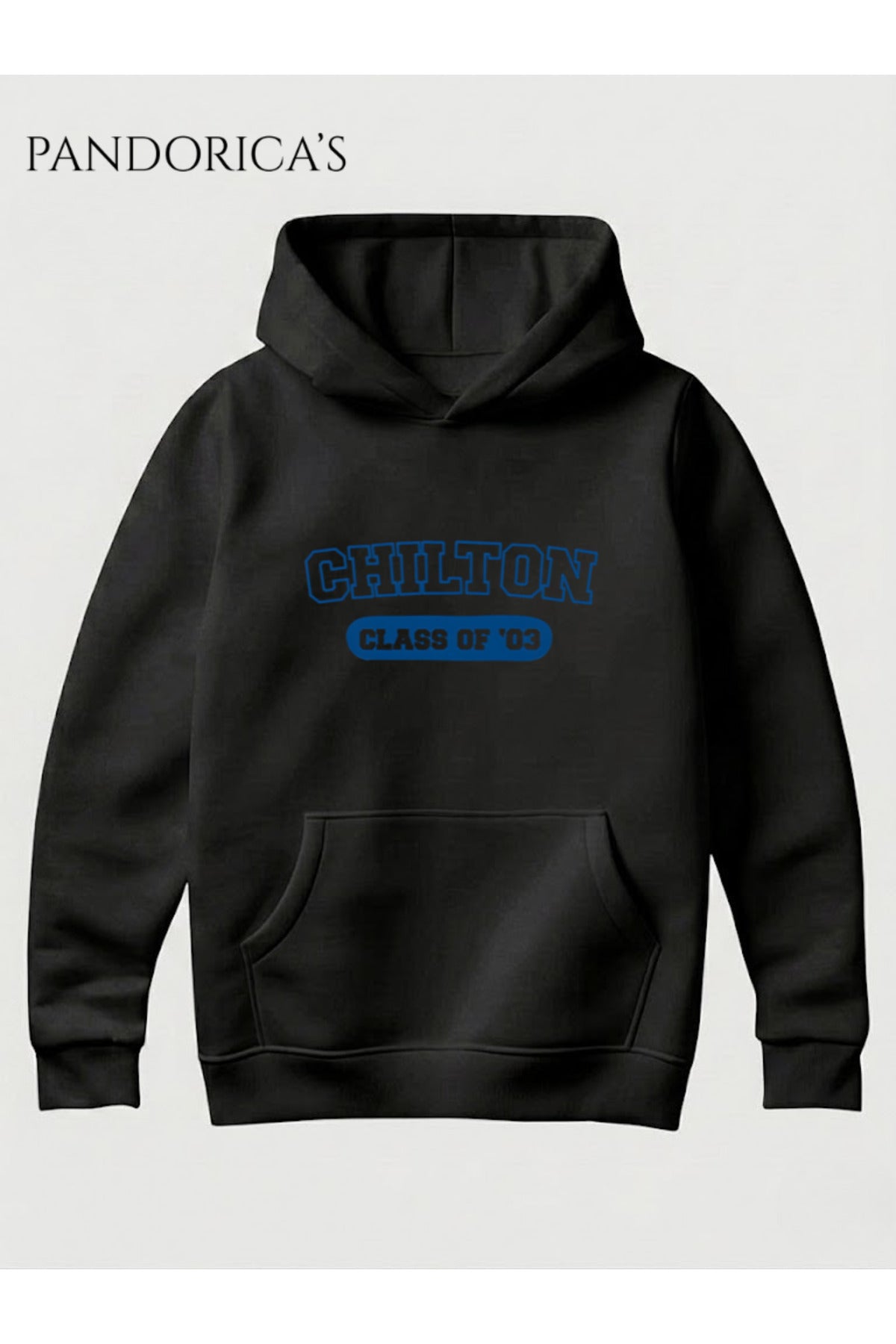 Siyah Gilmore Girls "Chilton" Yazılı Baskılı Unisex Kapüşonlu Pamuklu Sweatshirt Hoodie - 186