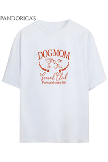 Dog Mom Yazılı Baskılı Köpek Anneleri Unisex Pamuklu Tişört