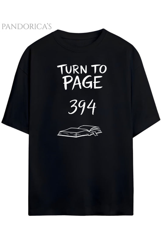Pandorica's Turn To Page 394 Yazılı Replik Tasarımı Unisex Pamuklu T-shirt