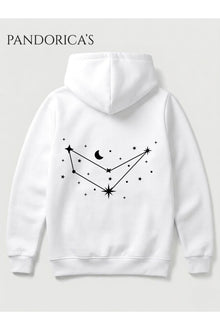 Oğlak Burcu Zodyak Takımyıldız Sırt Ve Göğüs Baskılı Kapüşonlu Pamuklu Sweatshirt – Capricorn (Hoodie)