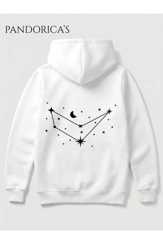 Oğlak Burcu Zodyak Takımyıldız Sırt Ve Göğüs Baskılı Kapüşonlu Pamuklu Sweatshirt – Capricorn (Hoodie)