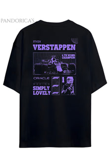 Pandorica's Max Verstappen Tasarımı Sırt ve Göğüs Baskılı Unisex Pamuklu T-shirt