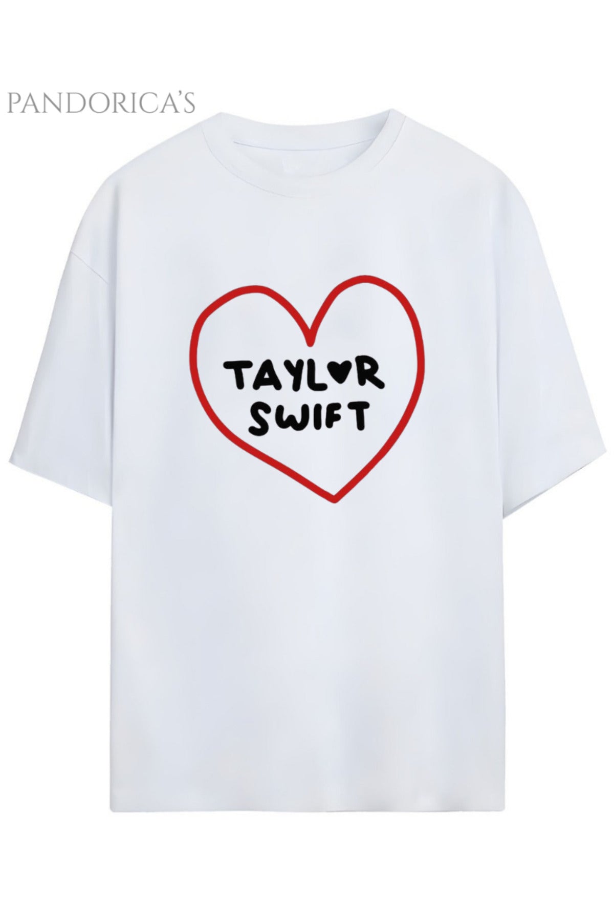 Beyaz Pandorica's Taylor Swift Tasarımı Yazılı Baskılı Unisex Pamuklu T-Shirt - 33