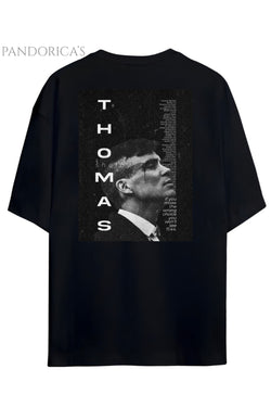 Pandorica's Peaky Blinders Thomas Shelby Tasarımı Sırt ve Ön Baskılı Unisex Pamuklu T-shirt