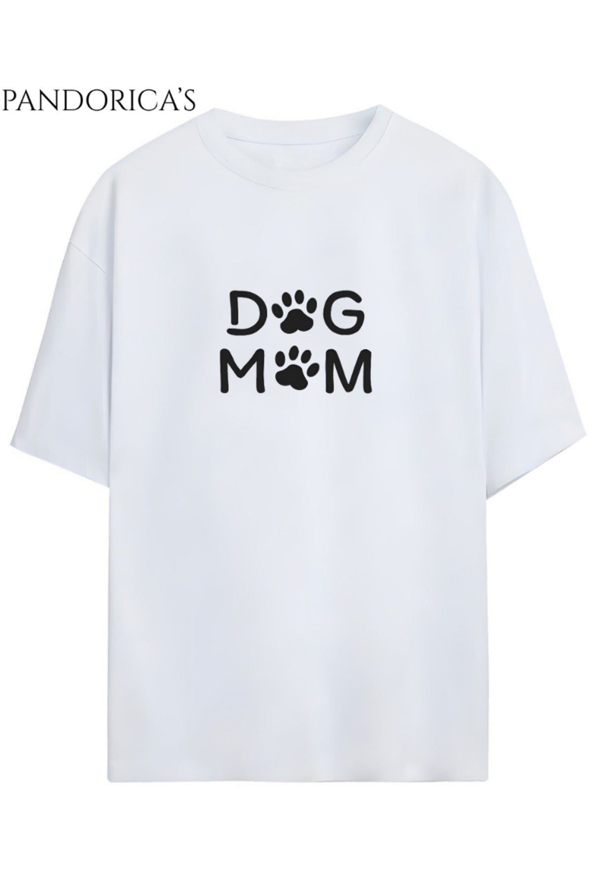 Beyaz Dog Mom Yazılı Baskılı Köpek Anneleri Unisex Pamuklu Tişört - 17