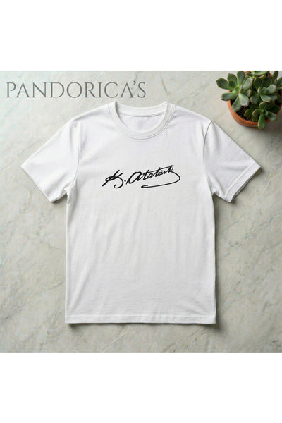 Pandorica's Mustafa Kemal ATATÜRK Tasarımı İmzalı Baskılı Unisex Pamuklu T-shirt