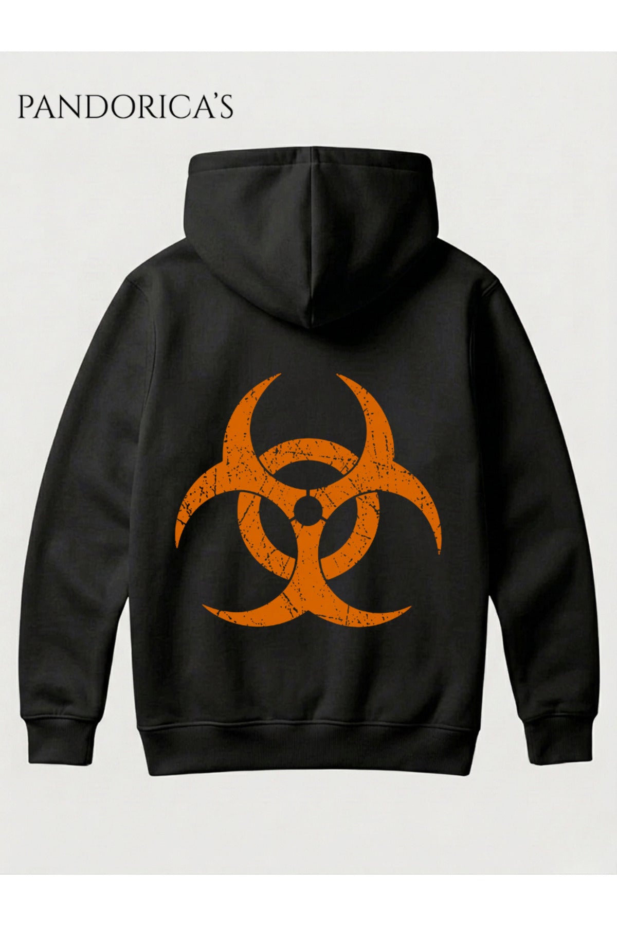 Siyah Resident Evil 7 Biohazard Tasarımı Yazılı Sırt Ve Ön Baskılı Unisex Kapüşonlu Pamuklu Gamer Sweatshirt Hoodie - 151