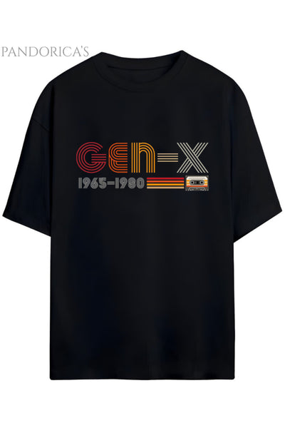 Pandorica's Vintage GEN-X (1965-1980) Doğum Yılı Baskılı Retro Tasarım Serisi Unisex Pamuklu Tişört