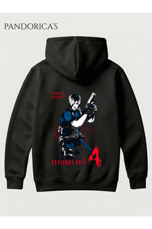 RESIDENT EVIL 4 LEON S. KENNEDY Tasarımı Yazılı SIRT Baskılı Unisex Kapüşonlu Pamuklu Gamer Sweatshirt Hoodie