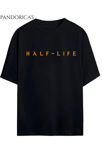 Half Life Yazılı Baskılı Pamuklu Relaxed Kalıp Gamer Tişört