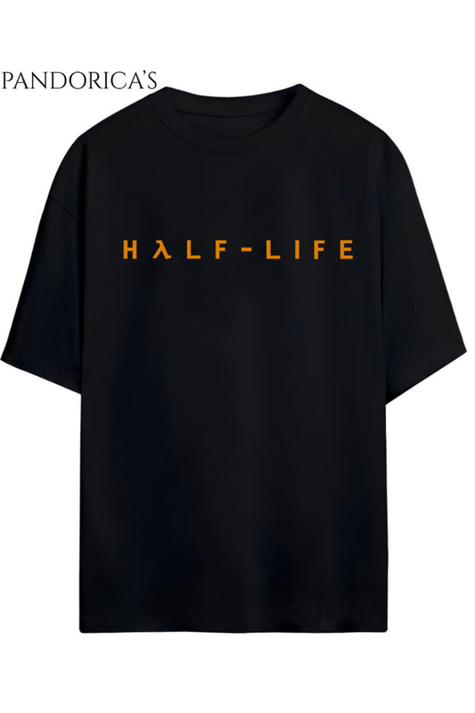 Half Life Yazılı Baskılı Pamuklu Relaxed Kalıp Gamer Tişört