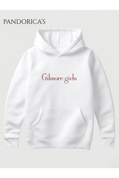 GILMORE GIRLS "I NEED COFFEE IN AN IV" Lorelai Gilmore Kahve Tasarımı Yazılı SIRT VE ÖN Baskılı Unisex Kapüşonlu Pamuklu Sweatshirt Hoodie