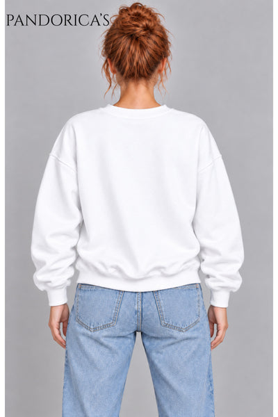 Unisex Düz Baskısız Bisiklet Yaka 3 İplik Şardonlu Pamuklu Relaxed Sweatshirt Kışlık
