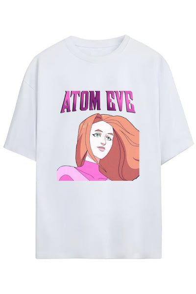 INVINCIBLE ATOM EVE BASKILI YAZILI PAMUKLU RELAXED KALIP UNISEX TİŞÖRT