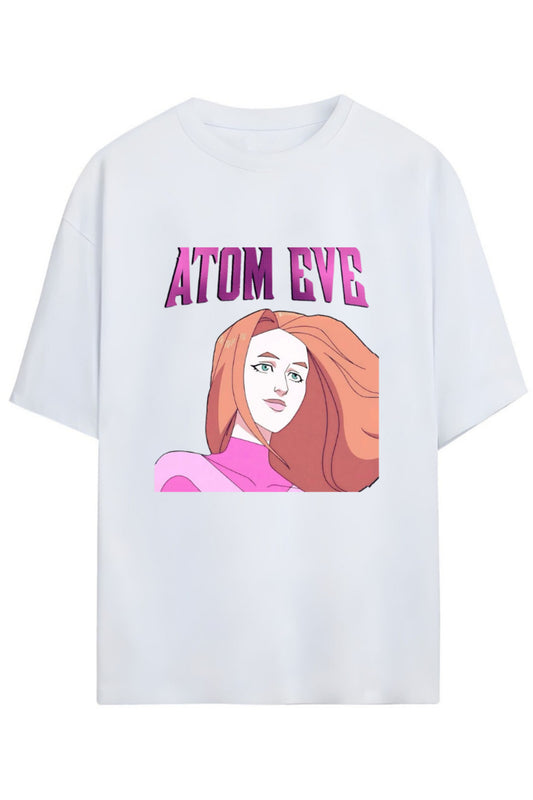 INVINCIBLE ATOM EVE BASKILI YAZILI PAMUKLU RELAXED KALIP UNISEX TİŞÖRT