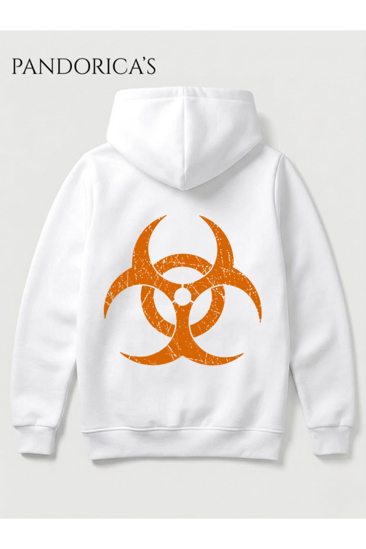 Beyaz Resident Evil 7 Biohazard Tasarımı Yazılı Sırt Ve Ön Baskılı Unisex Kapüşonlu Pamuklu Gamer Sweatshirt Hoodie - 142