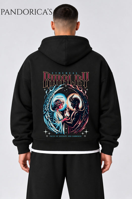 Urban Streetwear Konseptli Unisex Oversize Yazılı SIRT Baskılı Pamuklu Kapüşonlu Fermuarlı Hırka