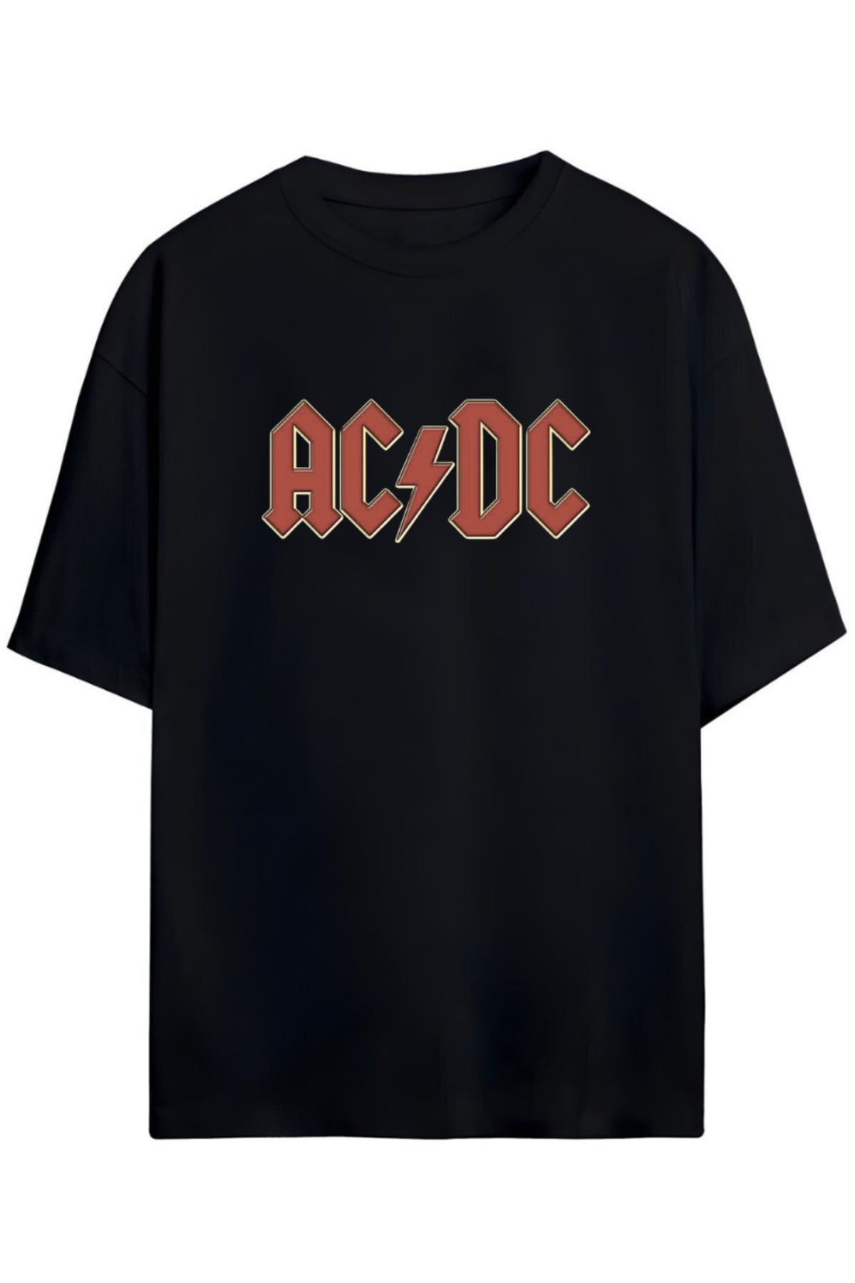 AC/DC Tasarımı Unisex Pamuklu T-Shirt