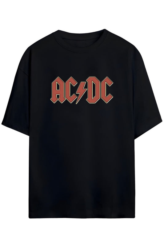 AC/DC Tasarimi Unisex Pamuklu T-shirt