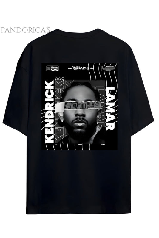 Kendrick Lamar Tasarımı Sırt Baskılı Yazılı Pamuklu Relaxed Kalıp Unisex Tişört