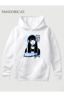 Unisex Y2K Girls Anime Kız Baskılı Kapüşonlu Sweatshirt Cyberpunk Pamuklu Streetwear Hoodie
