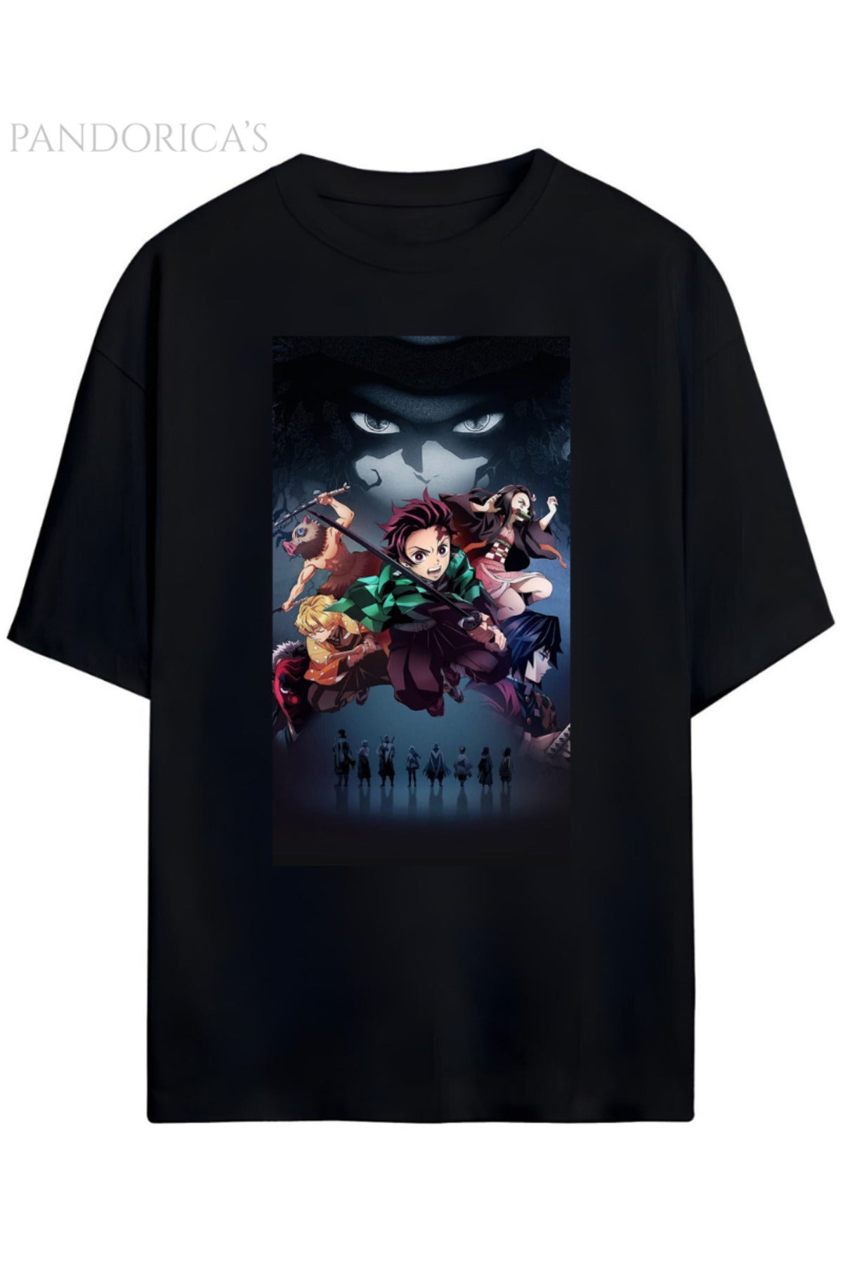 Demon Slayer Tasarımı Unisex Pamuklu T-Shirt