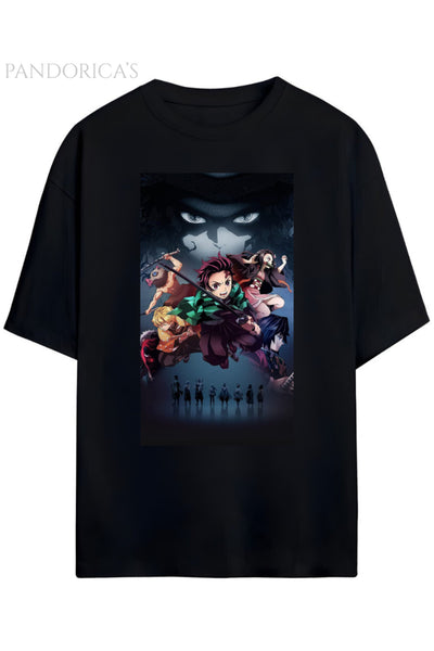 Demon Slayer Tasarimi Unisex Pamuklu T-shirt