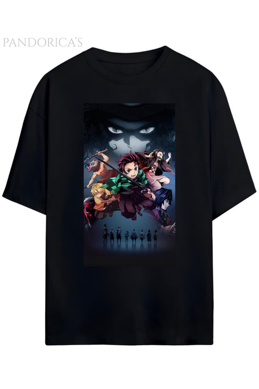 Demon Slayer Tasarimi Unisex Pamuklu T-shirt