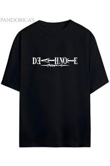 DEATH NOTE ANİME TASARIM SERİSİ YAZILI BASKILI UNISEX PAMUKLU TİŞÖRT