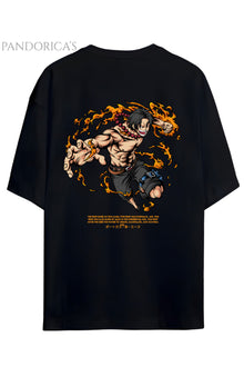 ONE PIECE ÖZEL TASARIM SERİSİ "ACE" SIRT BASKILI YAZILI UNISEX PAMUKLU TİŞÖRT