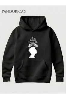 The Vampire Diaries Salvatore Tasarımı "It's Always Gonna Be Stefan" Yazılı Baskılı Pamuklu Unisex Kapüşonlu Sweatshirt Hooded (Hoodie)