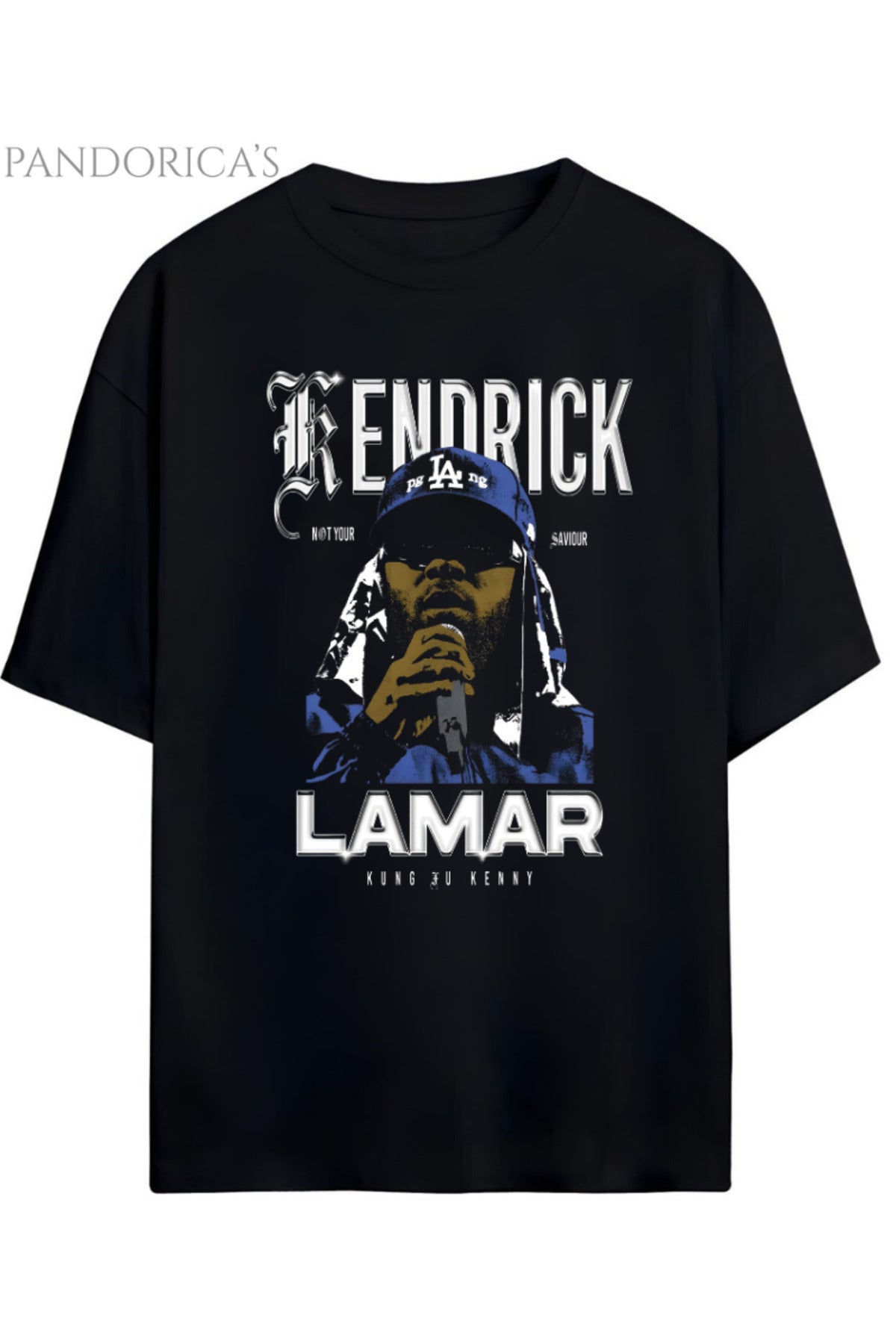 Kendrick Lamar " Kung Fu Kenny " Tasarımı Yazılı Baskılı Yazılı Pamuklu Unisex Tişört