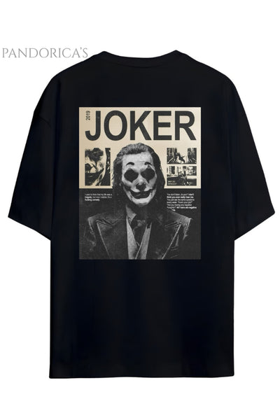 Pandorica's Joker Tasarımı Sırt ve Göğüs Baskılı "It's not a joke" Yazılı Unisex Pamuklu T-shirt