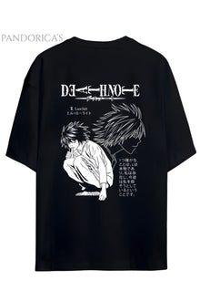 DEATH NOTE ANİME TASARIM SERİSİ KİRA VE L. LAWLIET SIRT BASKILI YAZILI UNISEX PAMUKLU TİŞÖRT