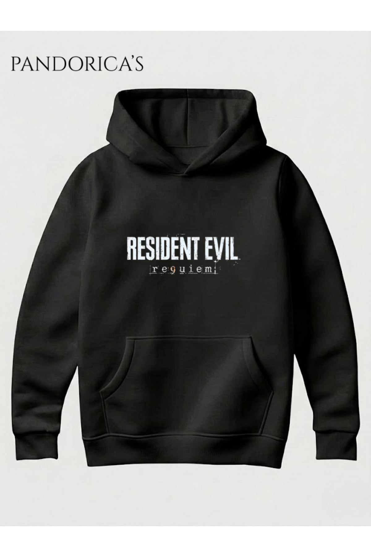 Resident Evil 9 Requiem Leon S. Kennedy Tasarımı Yazılı Sırt Ve Ön Baskılı Unisex Kapüşonlu Pamuklu Gamer Sweatshirt Hoodie