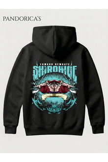 One Piece Özel Tasarım Serisi "EDWARD NEWGATE SHIROHIGE " Yazılı Sırt Baskılı Unisex Kapüşonlu Pamuklu Sweatshirt (Hoodie)