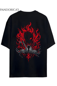 BERSERK Anime Tasarımı Yazılı SIRT VE ÖN Baskılı Unisex Relaxed Kalıp Pamuklu T-shirt
