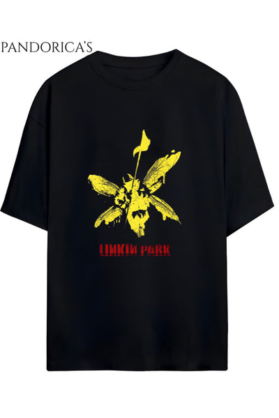 Linkin Park "HYBRID THEORY" Albüm Tasarimi Yazılı Baskılı Unisex Pamuklu T-shirt