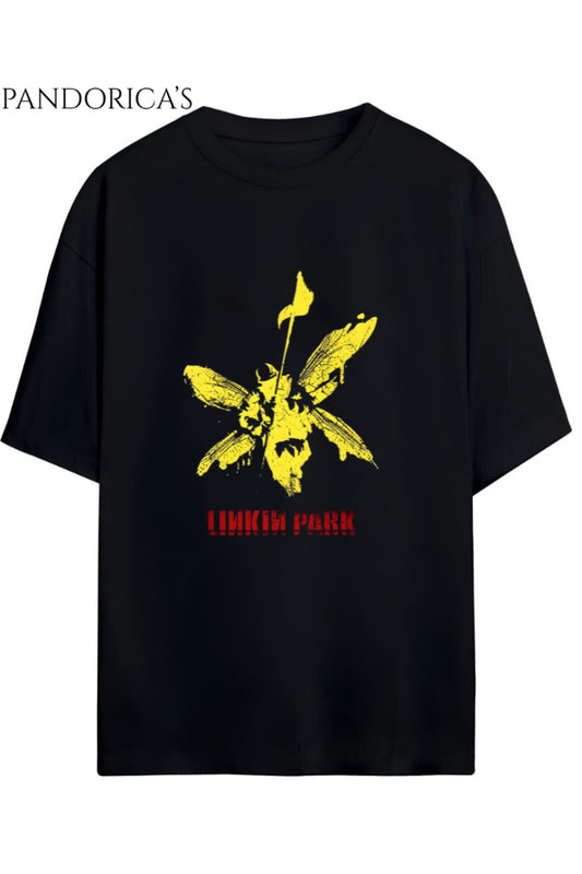 Linkin Park "HYBRID THEORY" Albüm Tasarimi Yazılı Baskılı Unisex Pamuklu T-shirt