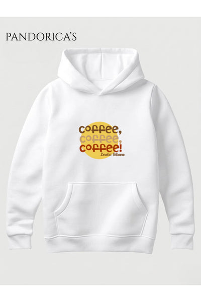 GILMORE GIRLS "COFFEE" Lorelai Kahve Tasarımı Yazılı Baskılı Unisex Kapüşonlu Pamuklu Sweatshirt Hoodie