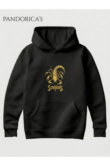 SCORPIONS Tasarımı Yazılı Baskılı Unisex Kapüşonlu Pamuklu Kanguru Cepli Sweatshirt Hoodie